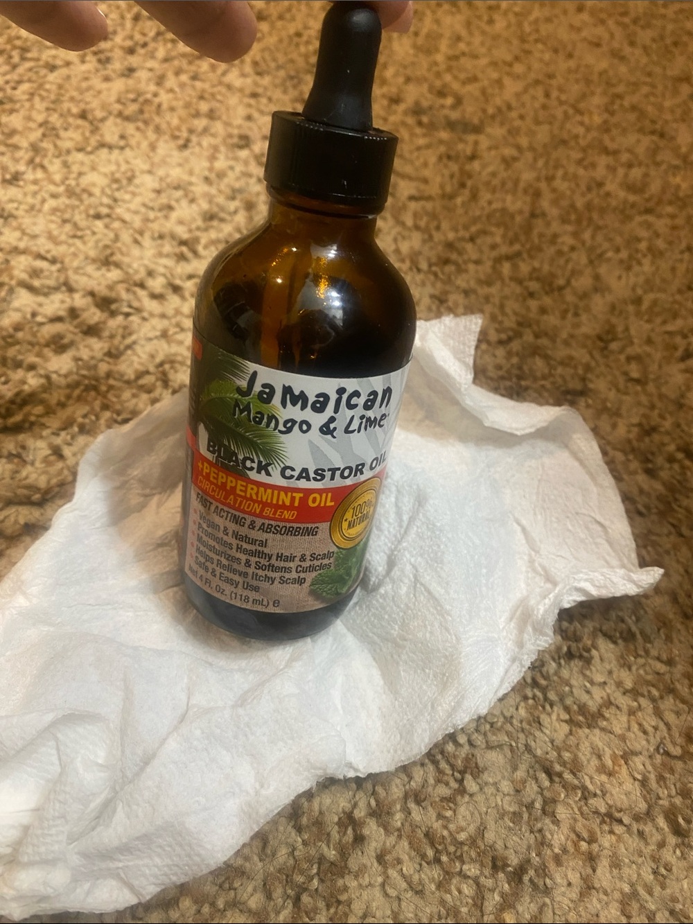 Peppermint Black Castor Oil - Brown Bottle